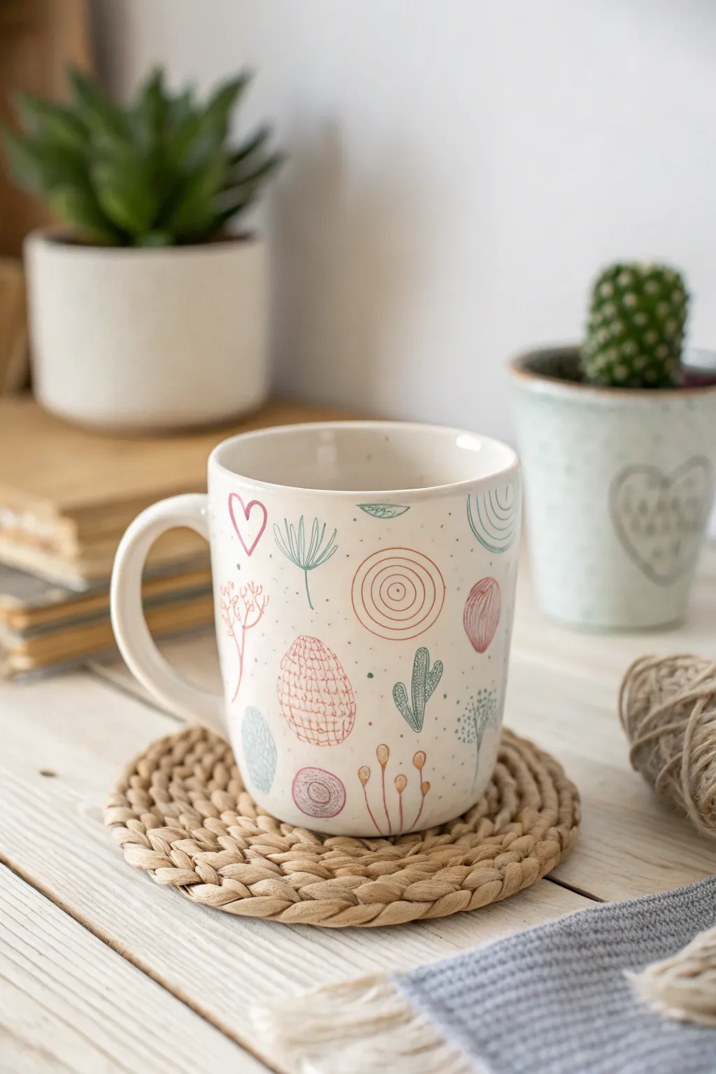 Sip your morning coffee from a mug that's as unique as your love for mom. #MothersDayCraft #ScandiBoho