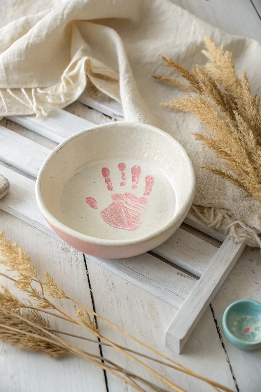 Capture precious memories with this charming salt dough handprint bowl, a perfect keepsake for Mother's Day 💕🎨