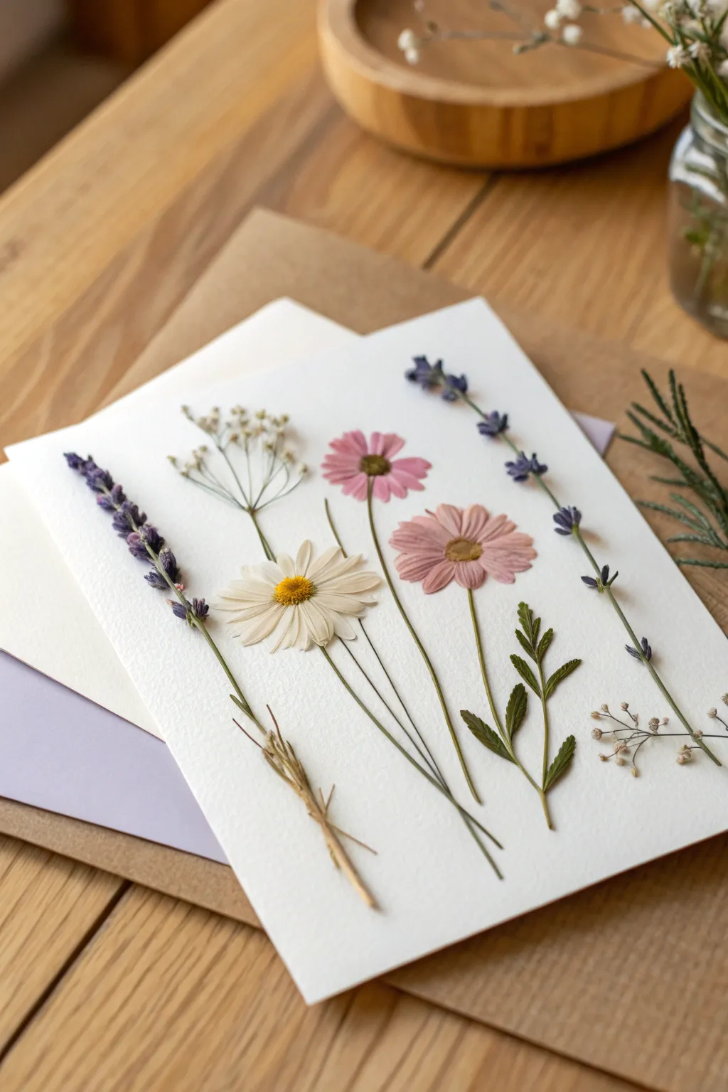 Celebrate Mother's Day with a touch of nature's elegance - a pressed flower card that speaks from the heart.