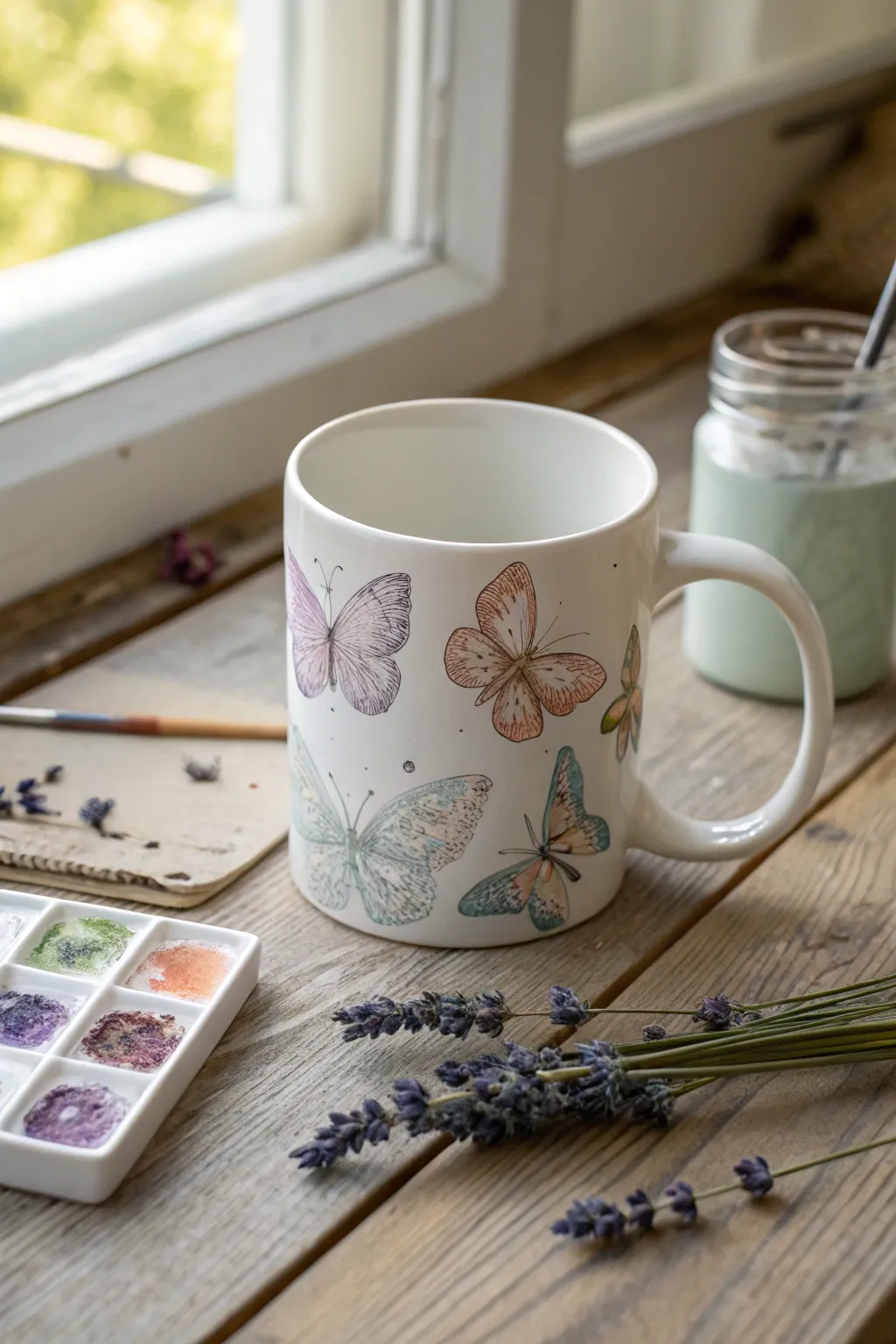Capture memories with a touch of creativity - fingerprint butterflies turn a simple mug into a cherished keepsake.