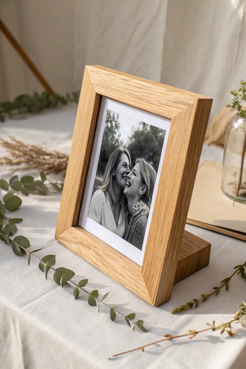Celebrate sisterhood with a personalized touch: a handcrafted photo frame capturing cherished memories.
