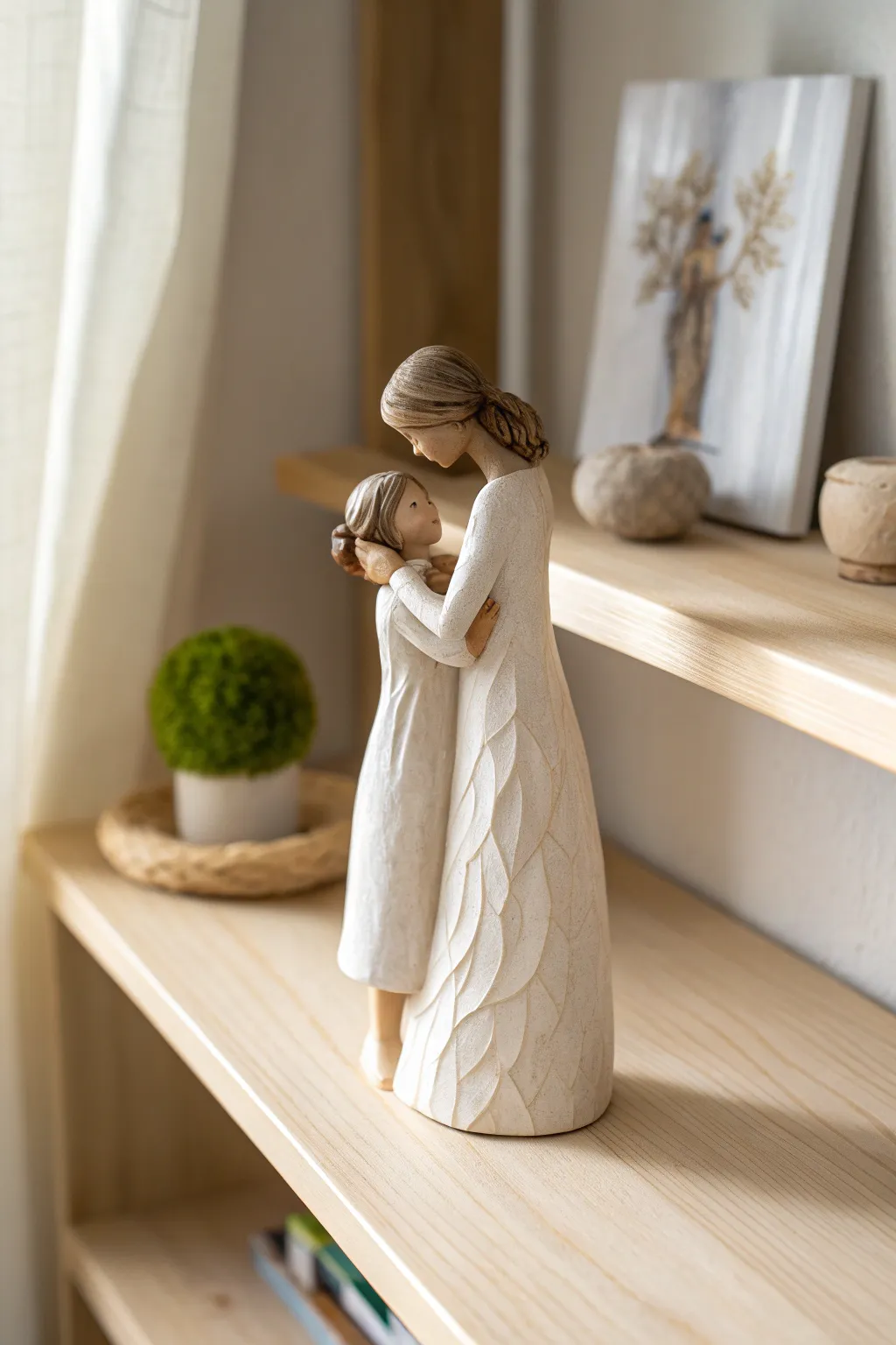Celebrate the unbreakable bond with a handcrafted mother-daughter figurine that speaks volumes in simplicity and grace.