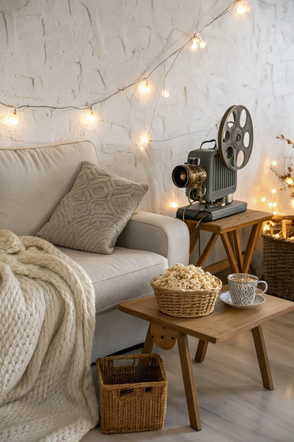 Turn your living room into a cozy cinema for Mother's Day with a nostalgic movie night that's sure to warm her heart.
