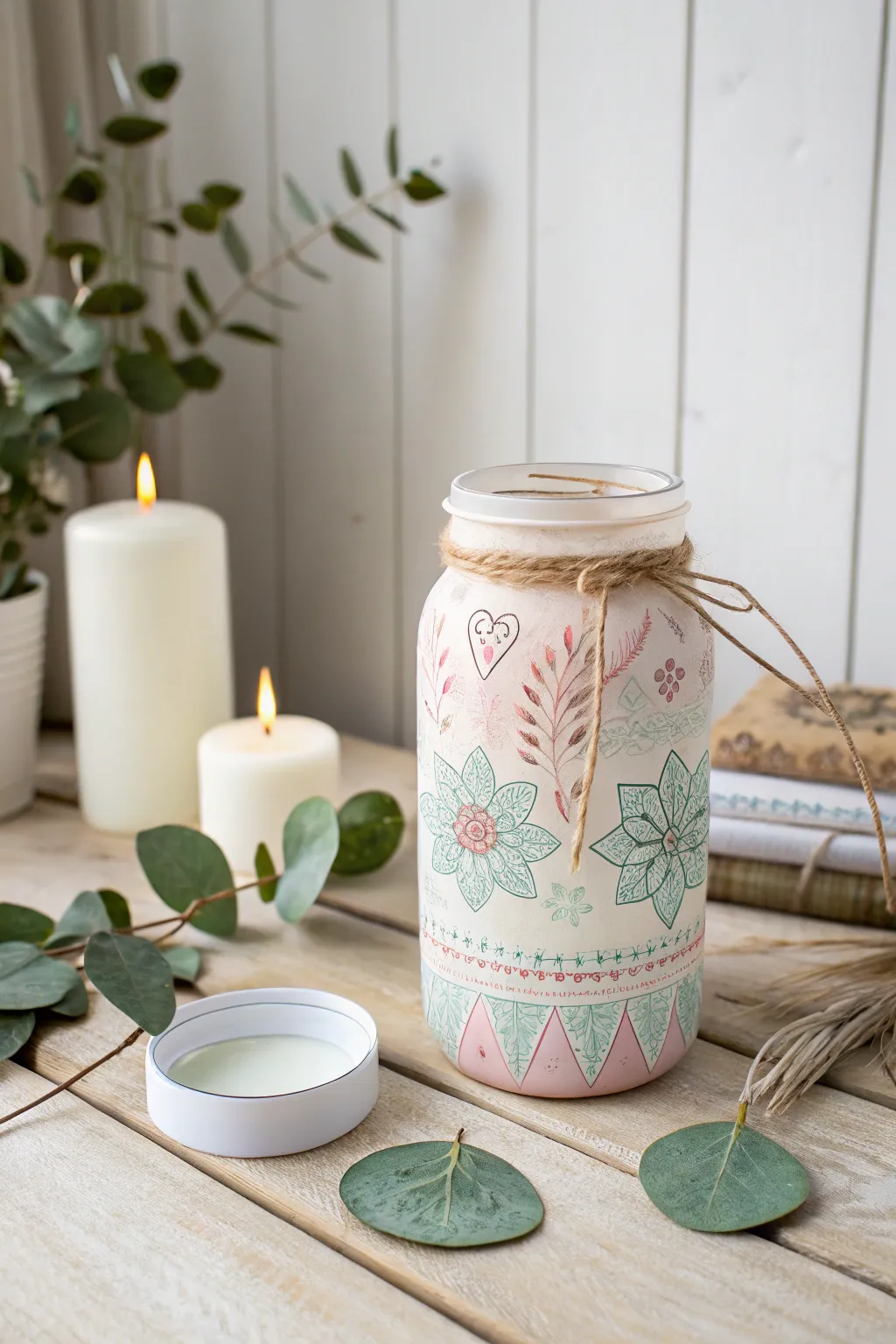 Elevate your Mother's Day with a handcrafted painted mason jar vase, blending elegance and simplicity.