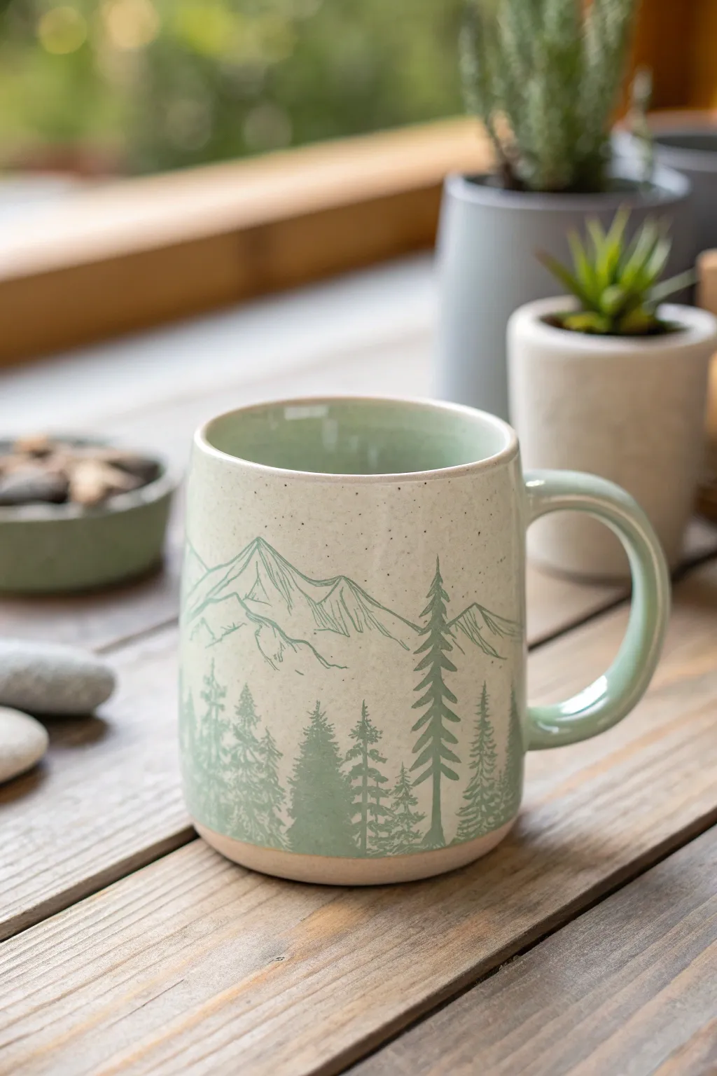 Sip serenity with nature's touch - a minimalist masterpiece.
