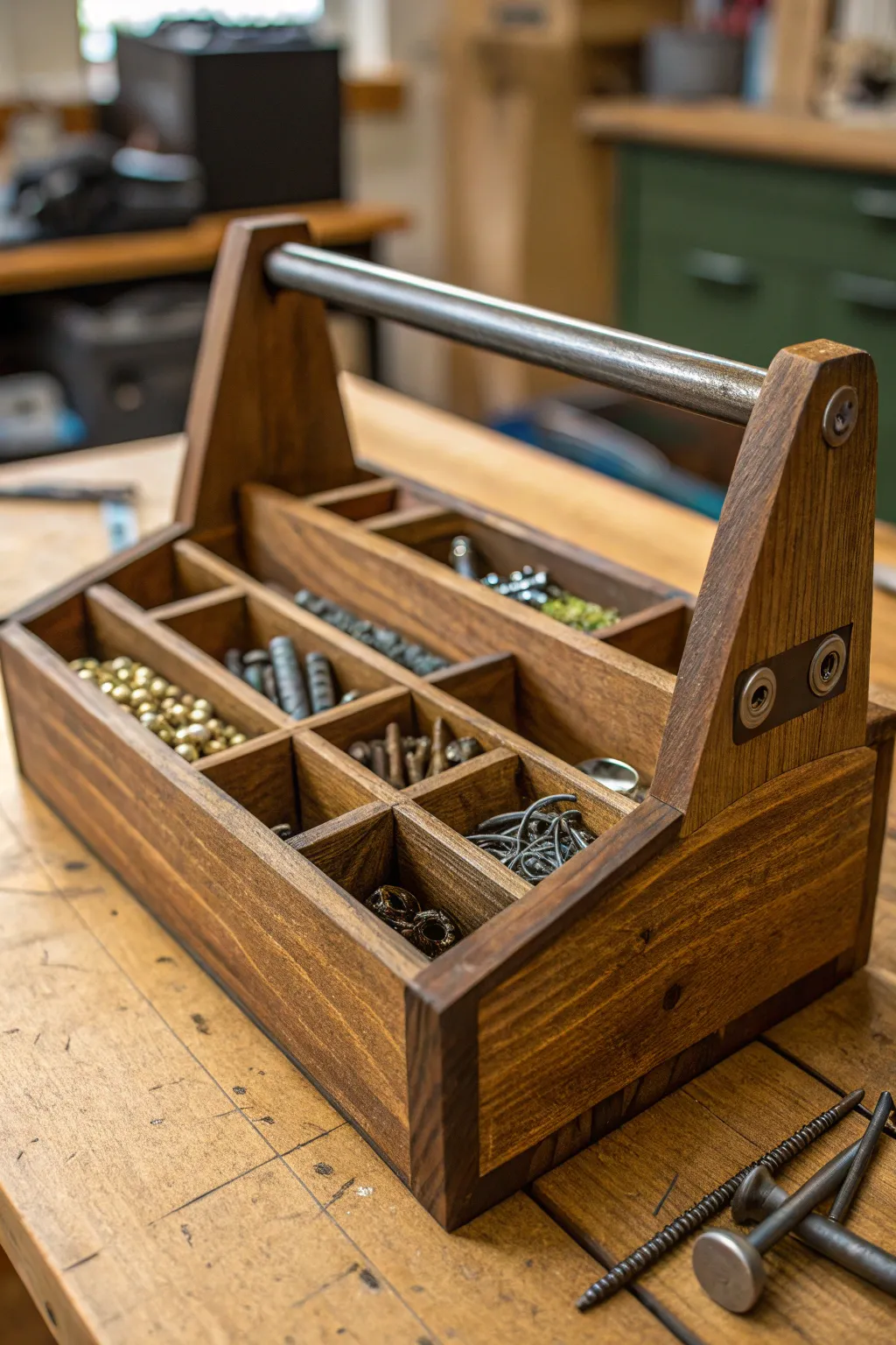 Elevate your workspace with a handcrafted caddy that brings style and organization to your hardware essentials.