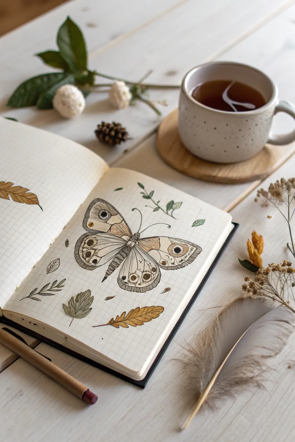 Capture the beauty of nature in your journal with intricate insect illustrations. Discover the art of simplicity and detail.