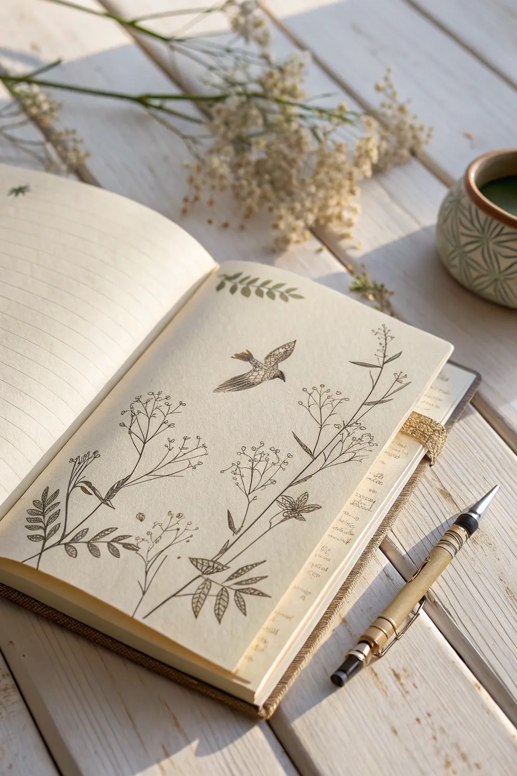 Capture the essence of the outdoors with a serene nature journal.