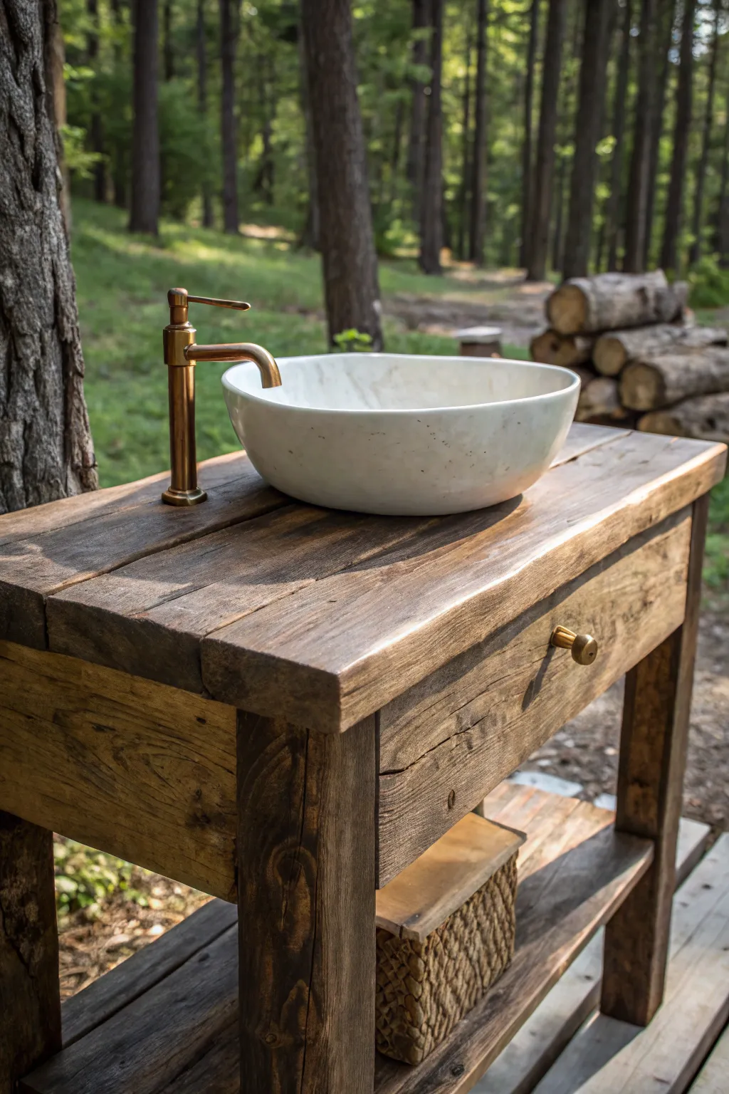 Embrace nature with the perfect blend of rustic charm and craftsmanship in your off-grid sanctuary.