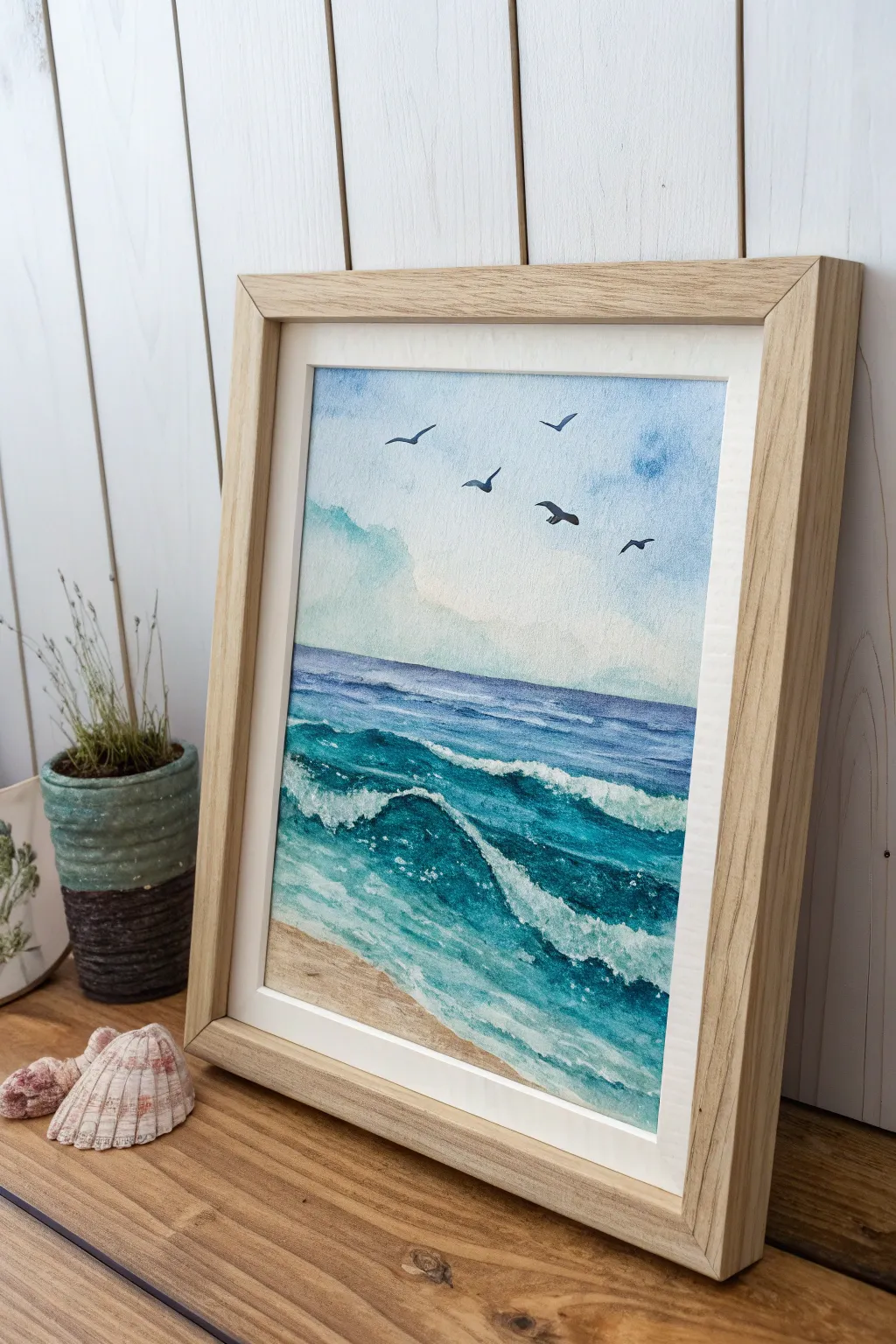 Serenity in Motion: Discover the art of blending pastels for a tranquil seascape.
