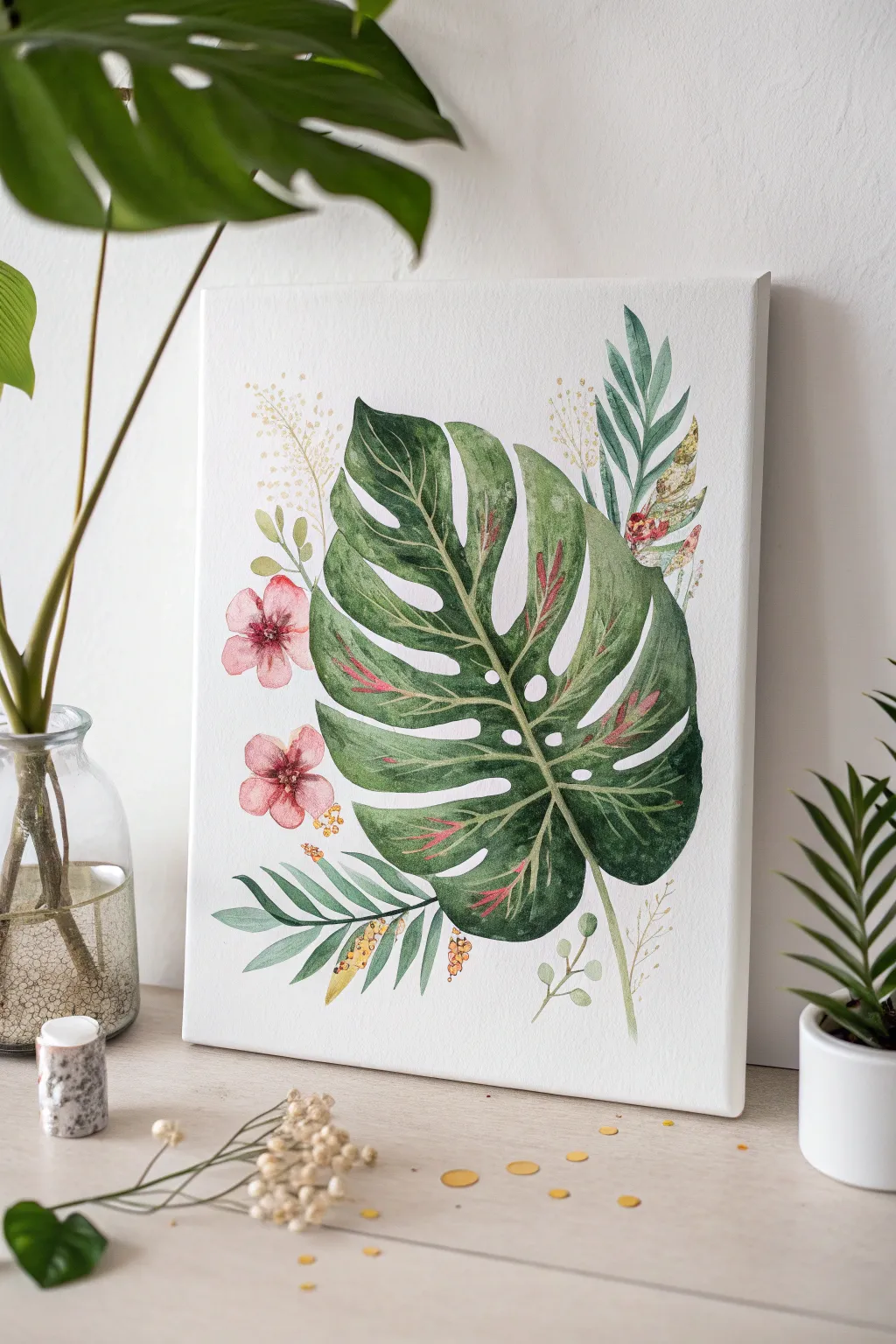 Embrace the serenity of tropical vibes with minimalist elegance.