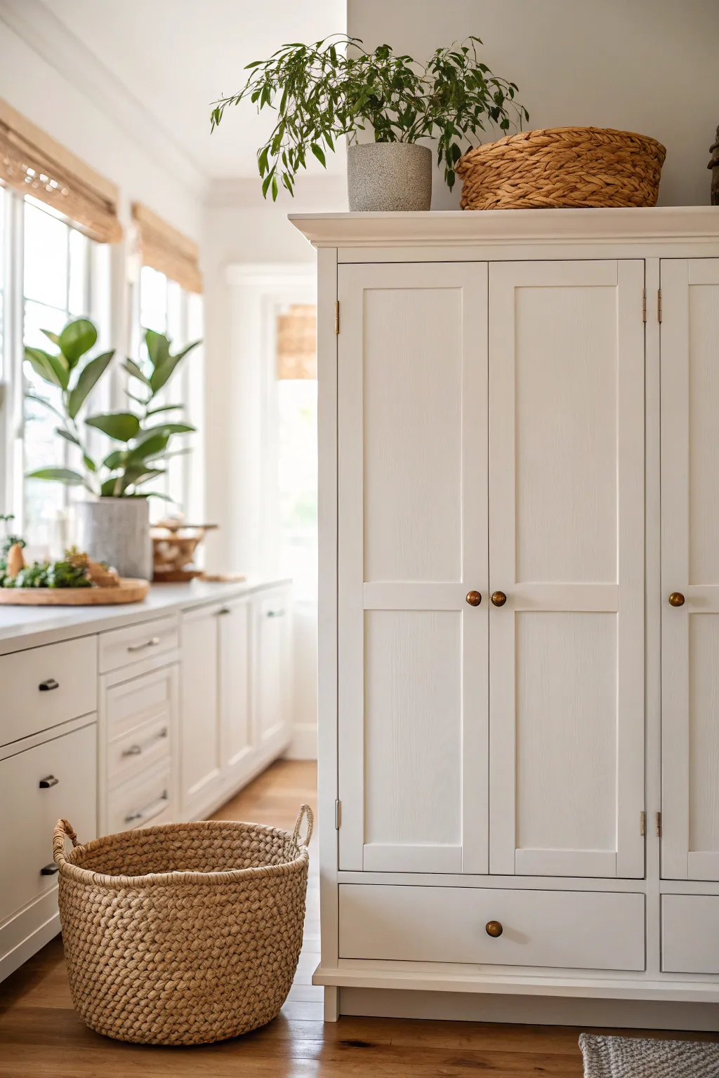 Embrace timeless elegance with classic white cabinets, where simplicity meets sophistication.