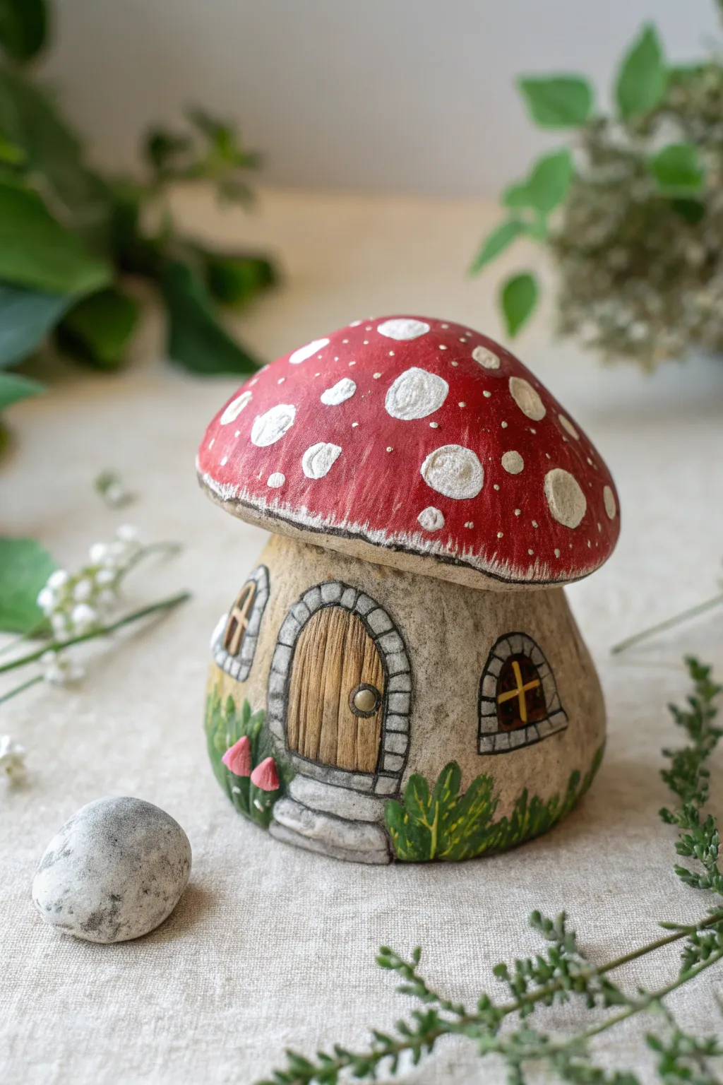 Invite a touch of magic into your garden with charming mushroom rock houses!