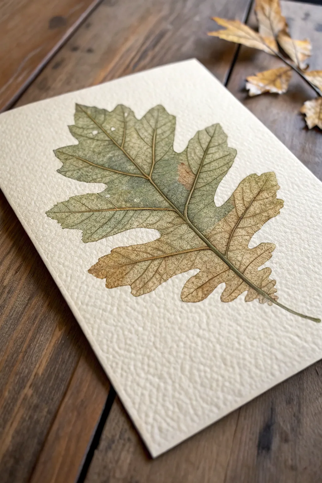 Capture the essence of nature with simple yet elegant leaf prints.