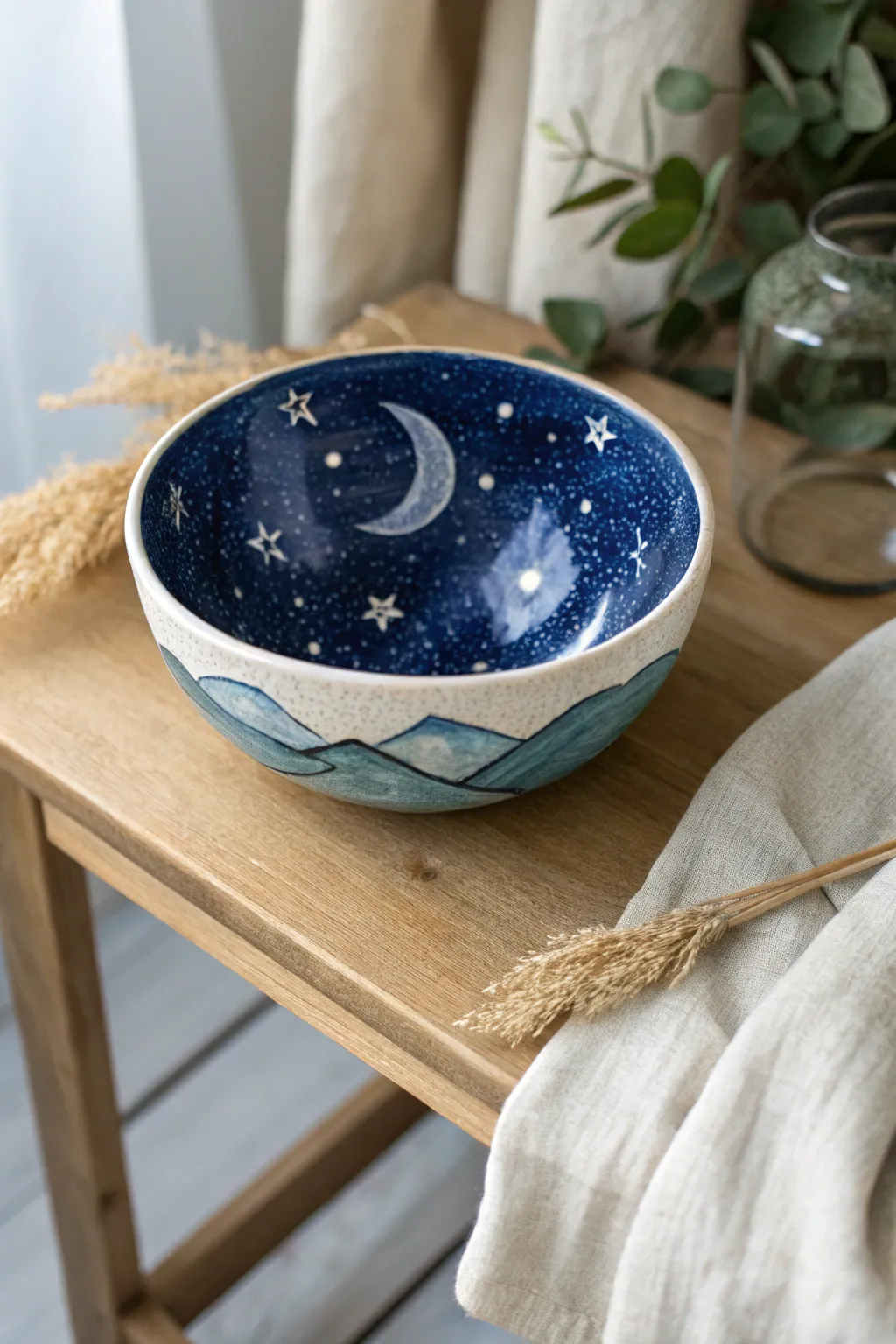 Embrace the magic of a moonlit night with artisanal elegance.