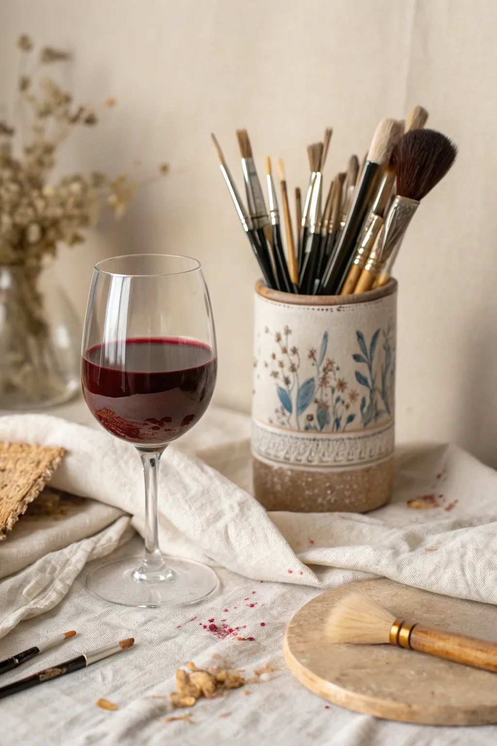 Sip, paint, relax: Create your masterpiece in style. 🎨🍷