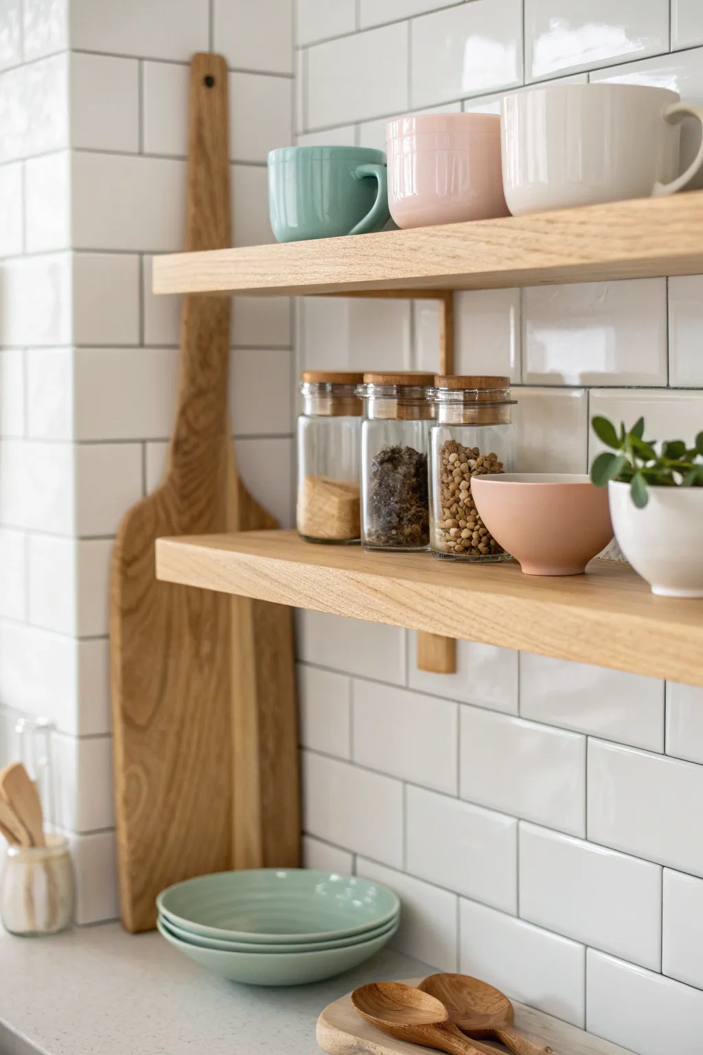 Transform your kitchen with minimalist pallet shelves – where simplicity meets elegance in every grain.