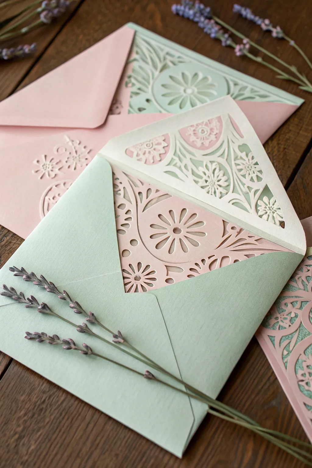 Transform ordinary envelopes into stunning mini artworks with pastel layers and intricate cut-outs.