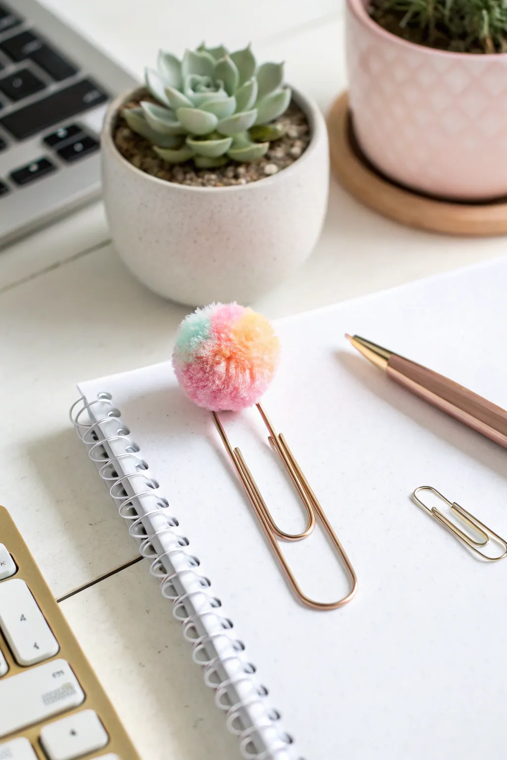 Add a splash of fun to your workspace with these charming pom-pom paperclips!
