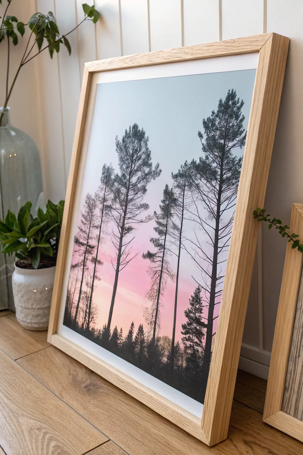 Silhouette Magic: Transform your space with the serene beauty of pastel tree silhouettes.