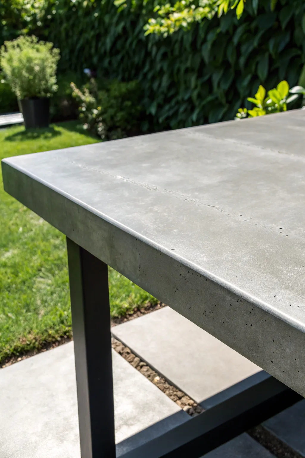 Transform your patio with a sleek concrete table top that merges modern style with rugged durability.