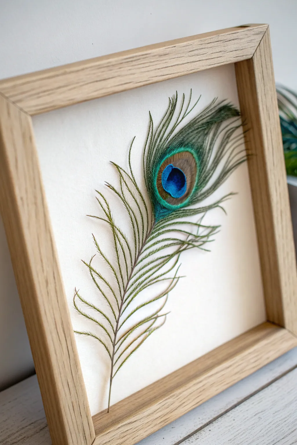 Add a touch of elegance with timeless peacock feather wall art—where simplicity meets natural beauty.