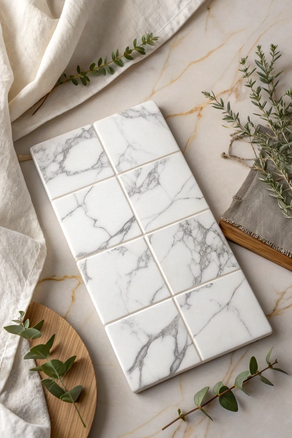 Transform your bathroom into a serene sanctuary with the timeless elegance of marble-look tiles. Perfectly chic and effortlessly stylish.