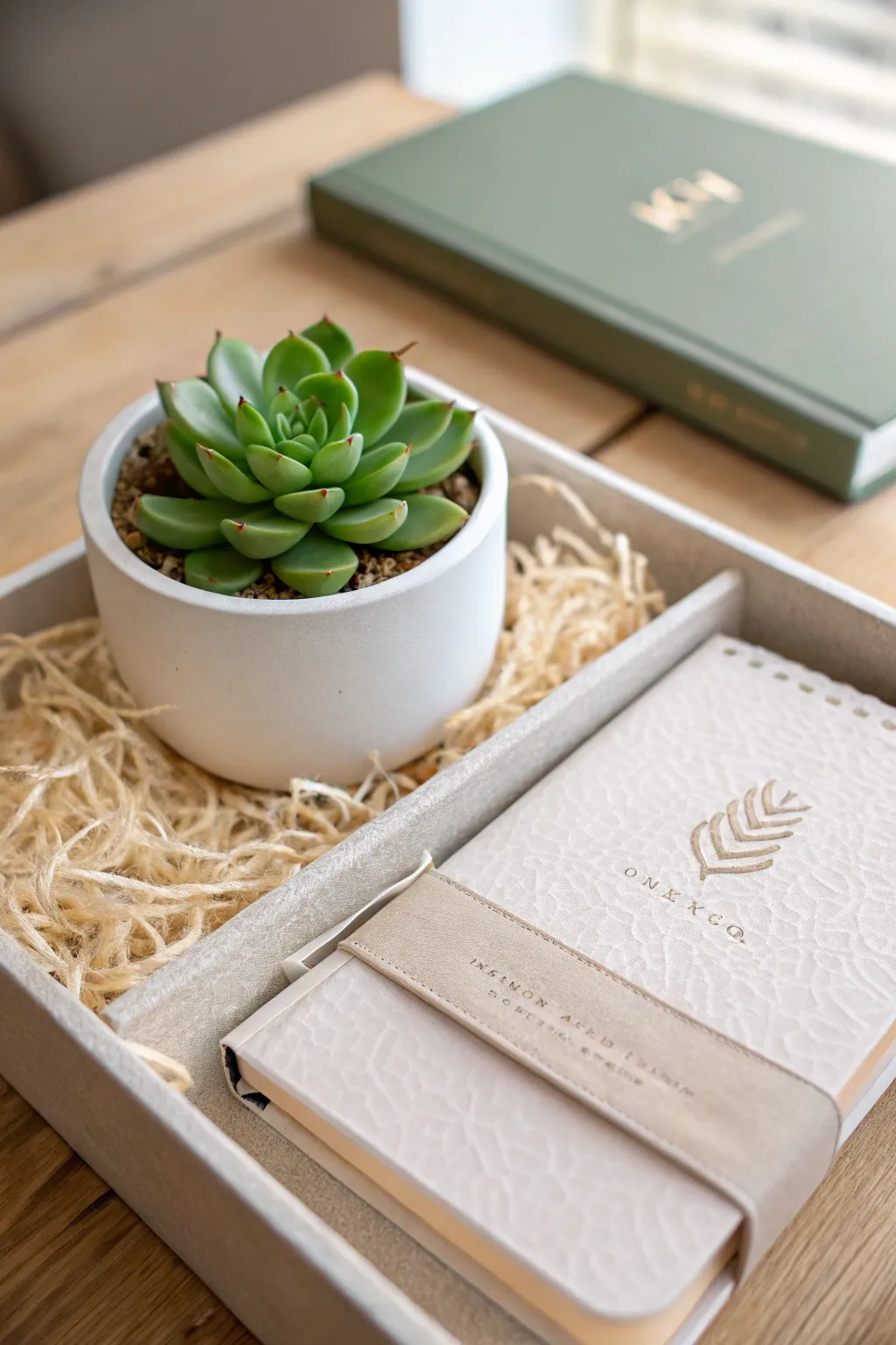 Inspire with a personalized touch: A succulent and journal gift box that brings life and creativity together.