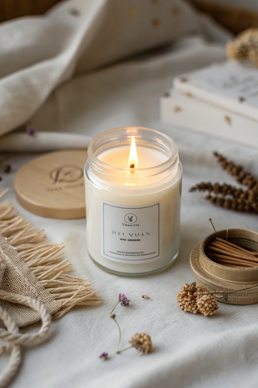 Illuminate your event with bespoke scented candles that tell your story.