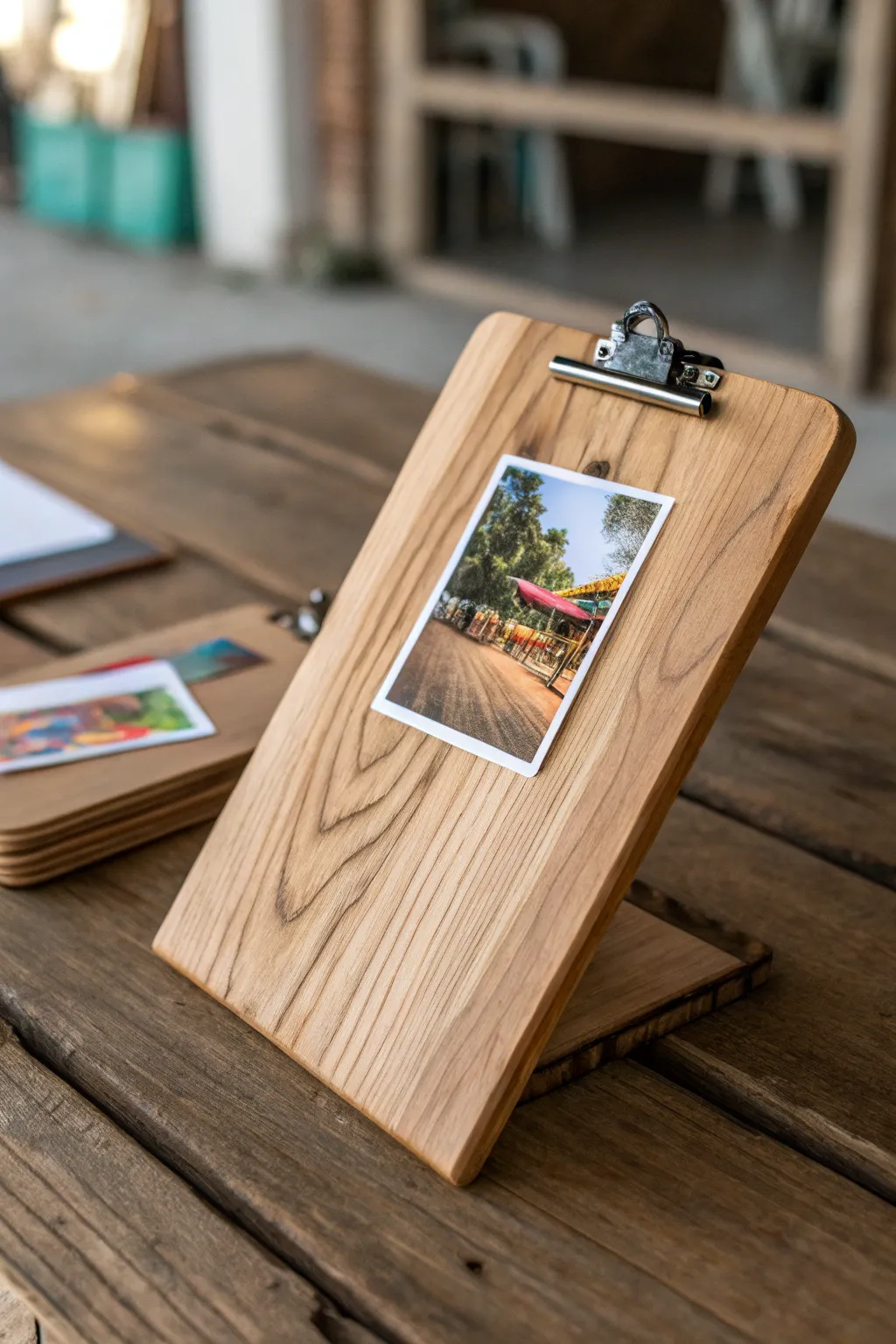 Elevate your photo display with handcrafted wooden clipboards.