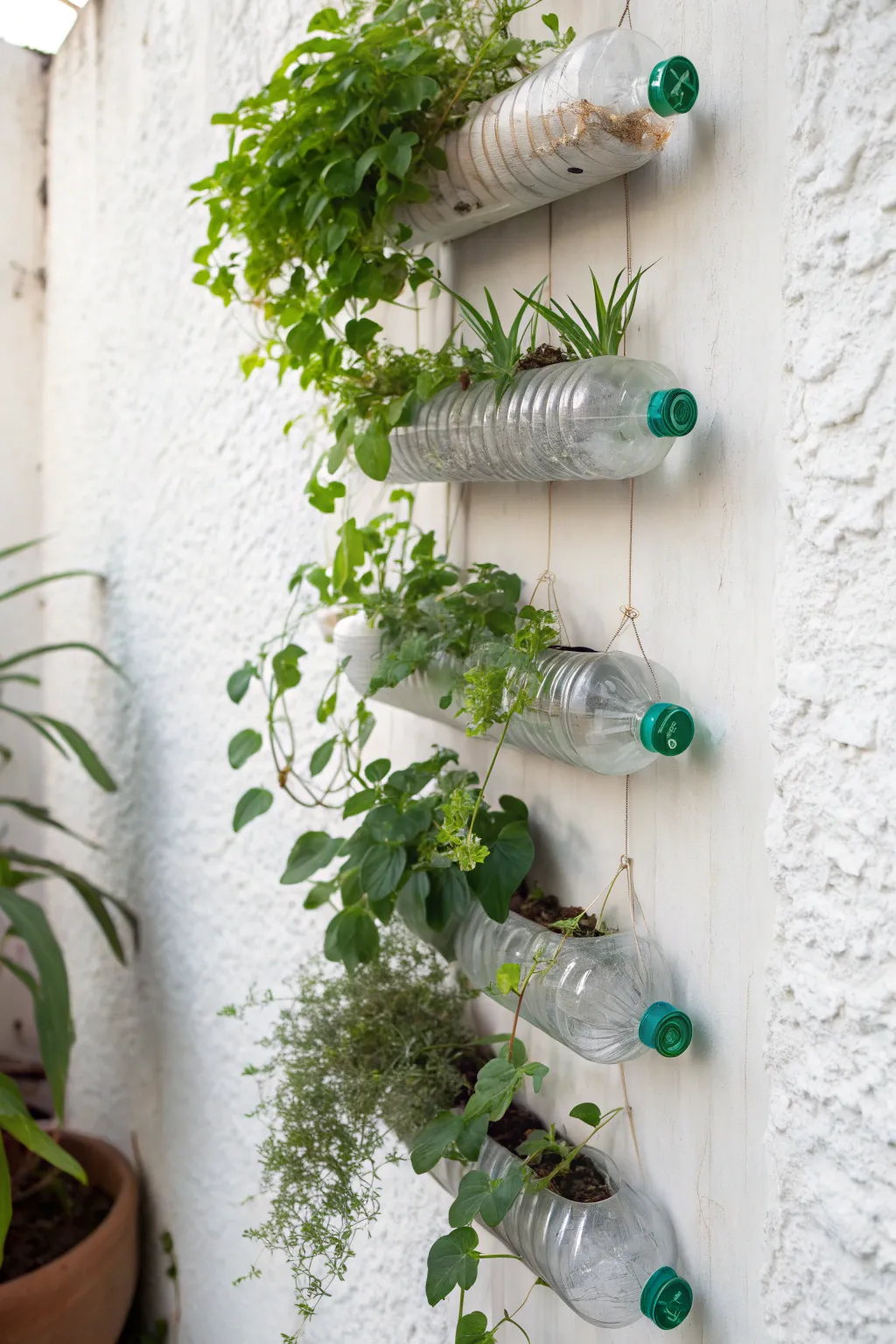 Transform your space with a chic and eco-friendly vertical hanging garden.