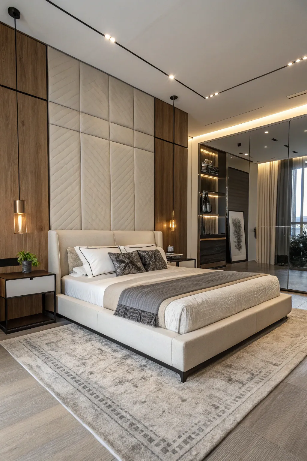 A low-profile platform bed offering sleek elegance in modern design.