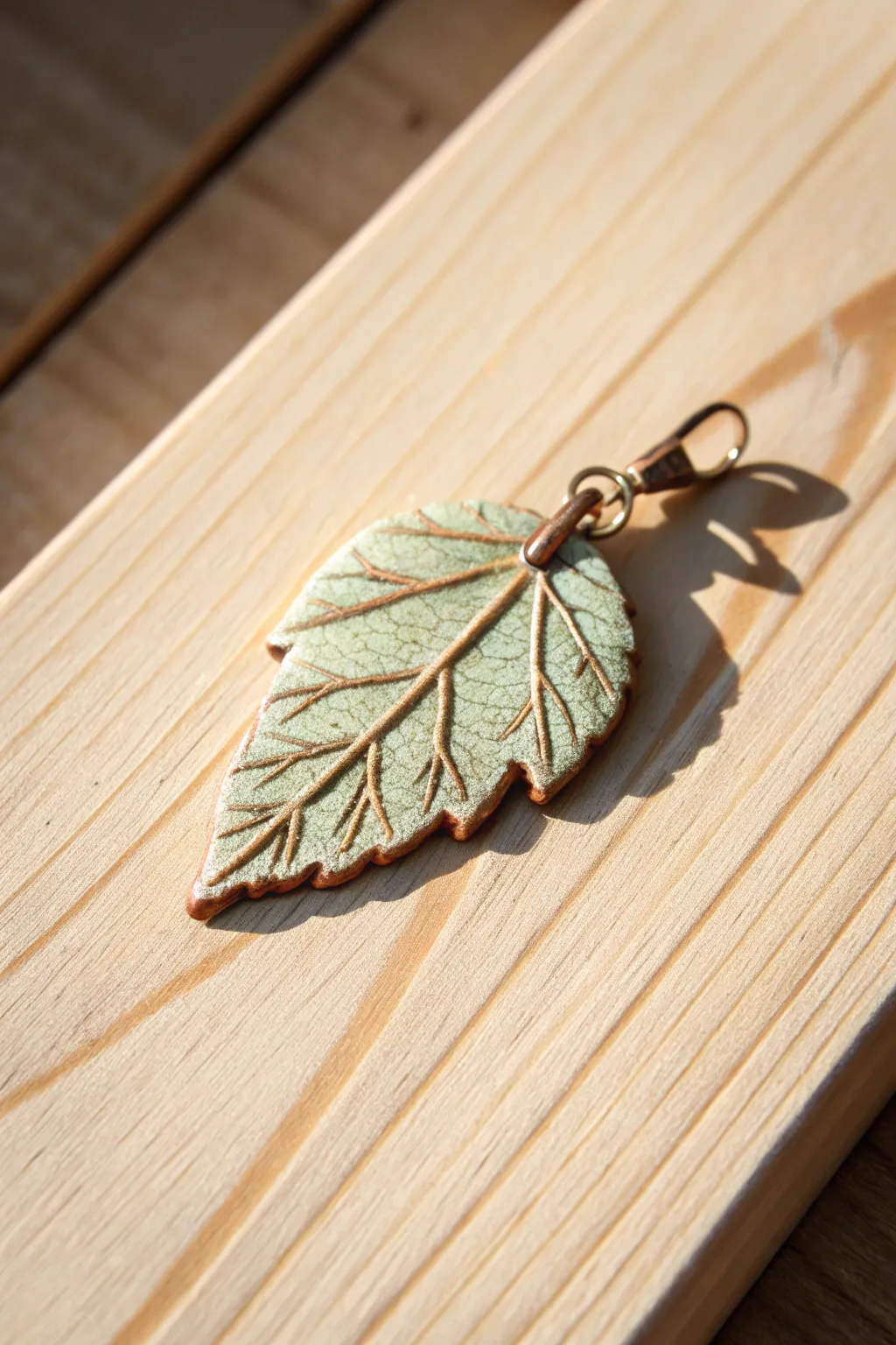 Embrace nature's elegance with this handcrafted polymer clay leaf charm, a perfect blend of simplicity and natural beauty.