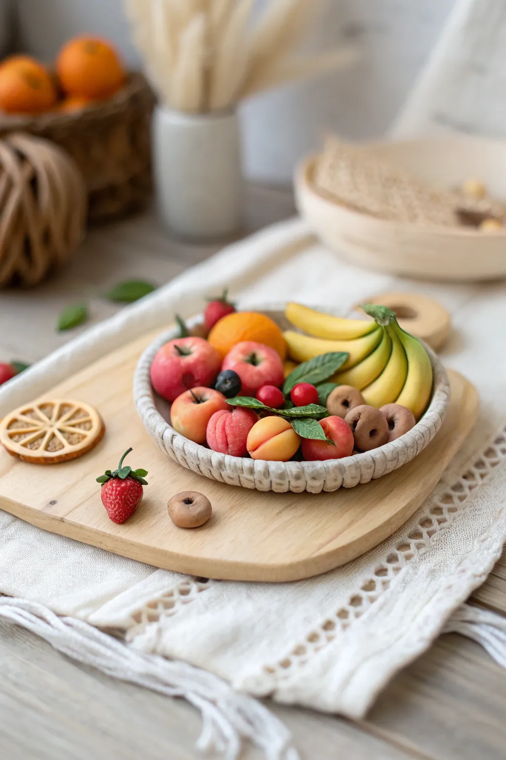 Delight in the charm of handmade miniature delights, capturing the essence of Scandinavian minimalism with a boho twist.
