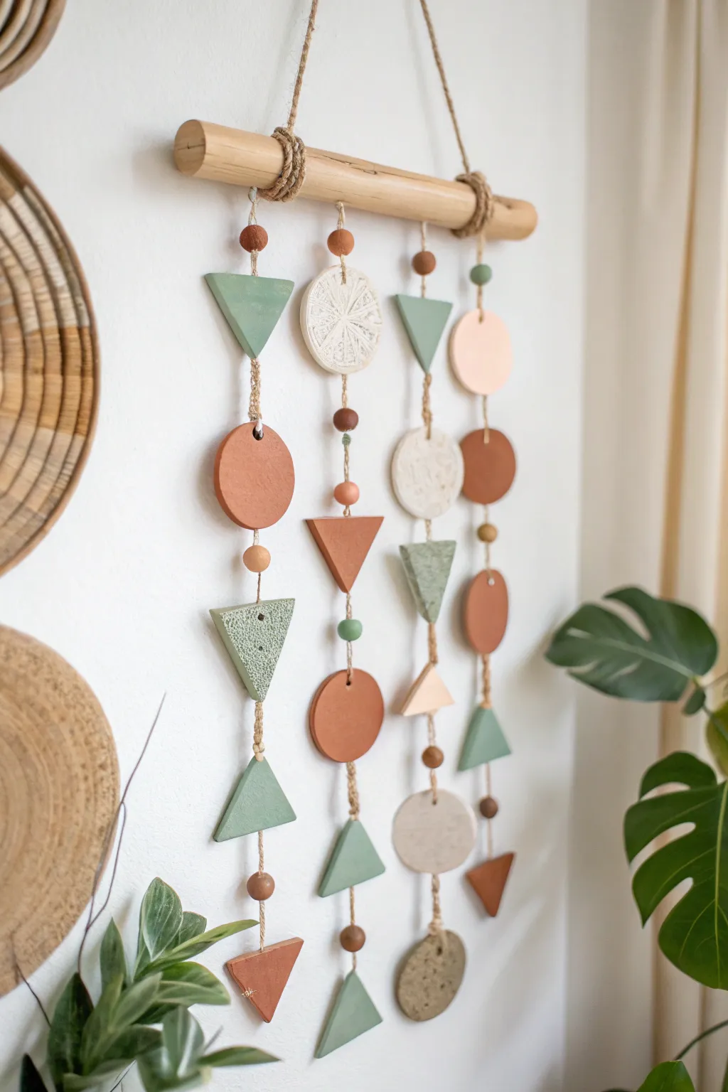 Elevate your space with this chic polymer clay wall hanging, where minimalist design meets earthy elegance. Perfect for the modern, artistic home.
