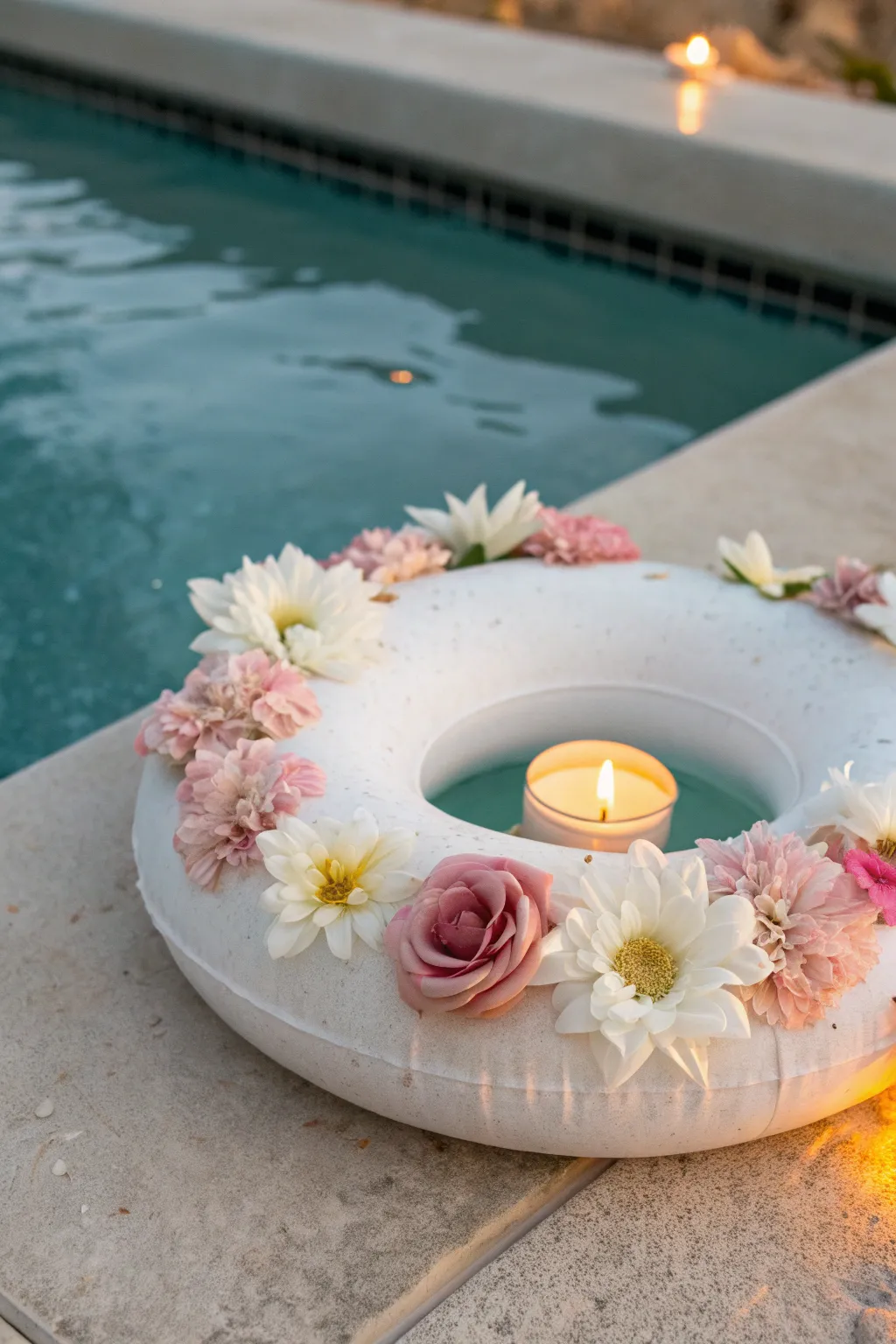 Illuminate your summer nights with enchanting floating flower lights.