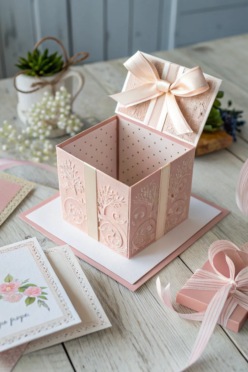 Surprise and delight with a handcrafted pop-up birthday card that reveals a charming gift box inside!