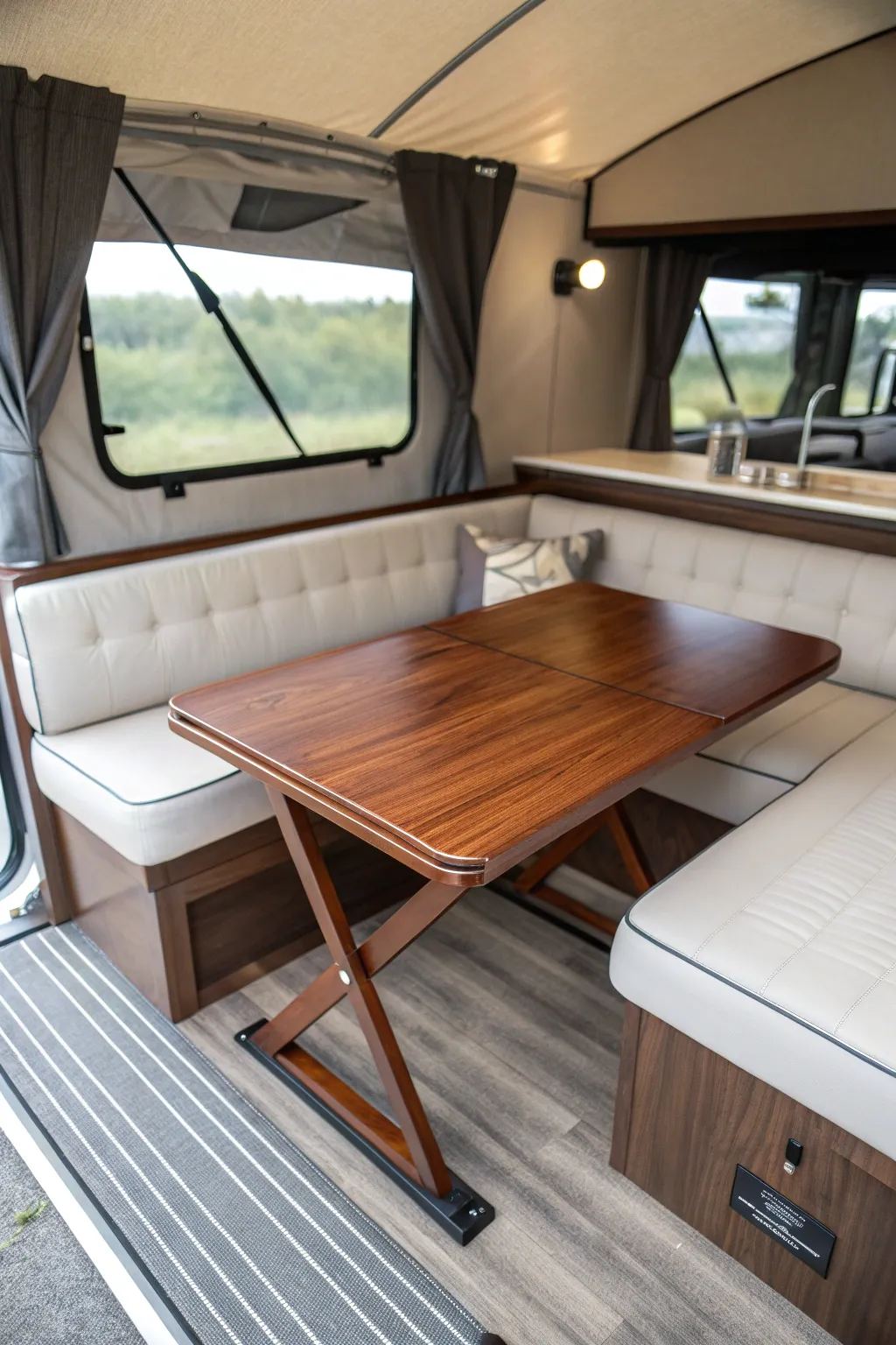 Maximize your camper's potential with convertible furniture: where style meets functionality.