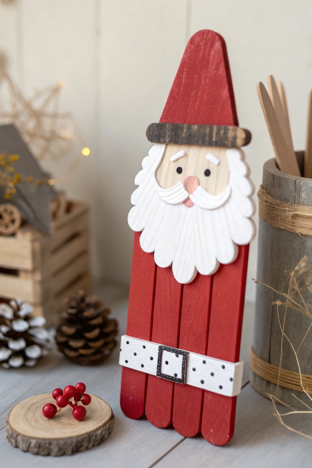 Craft a touch of joy this holiday with charming popsicle stick Santas!