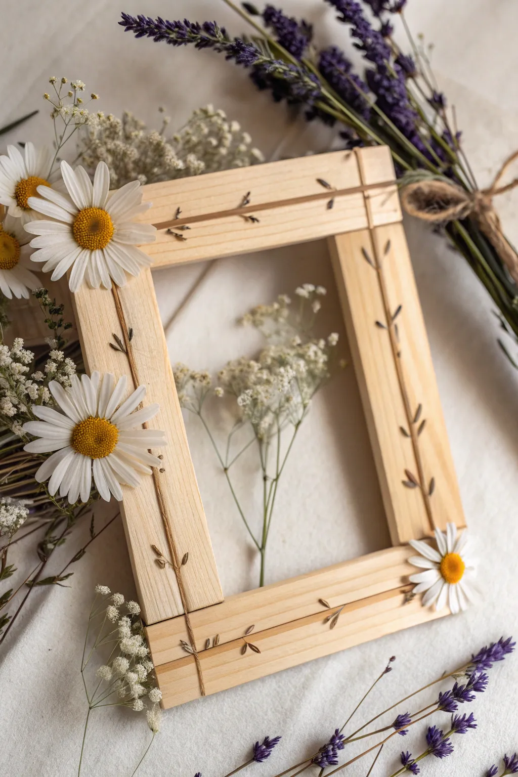 Embrace simplicity and nature: A touch of dried flowers transforms this minimalist frame into a boho-chic masterpiece.