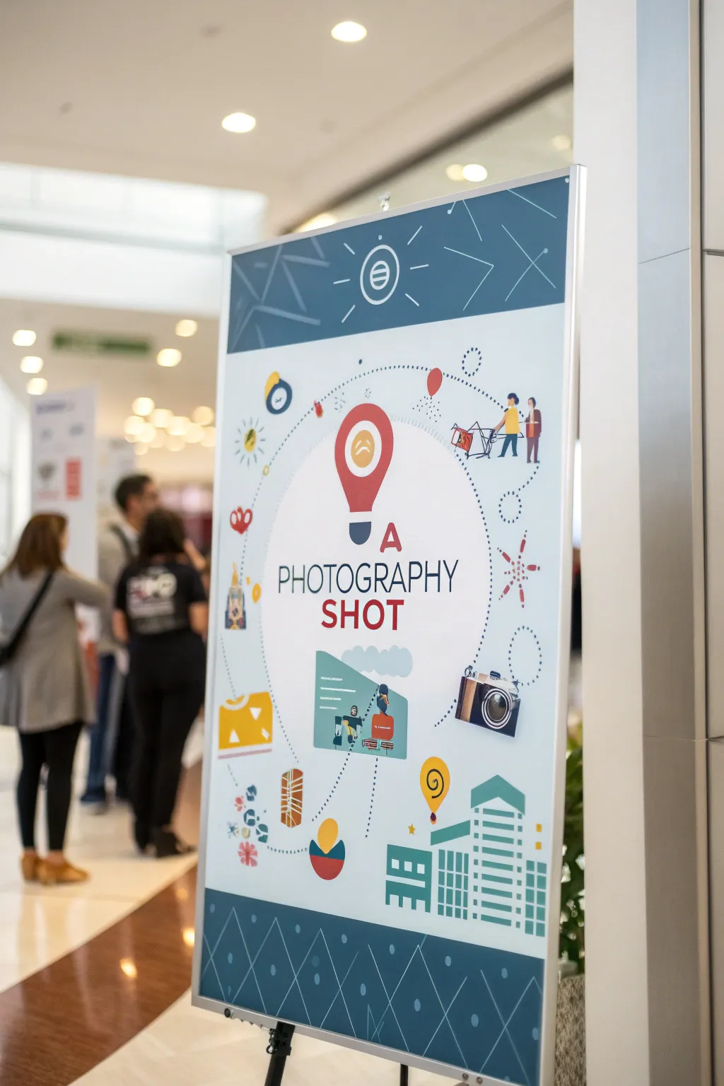Graphic elements like icons and illustrations enrich this poster design.