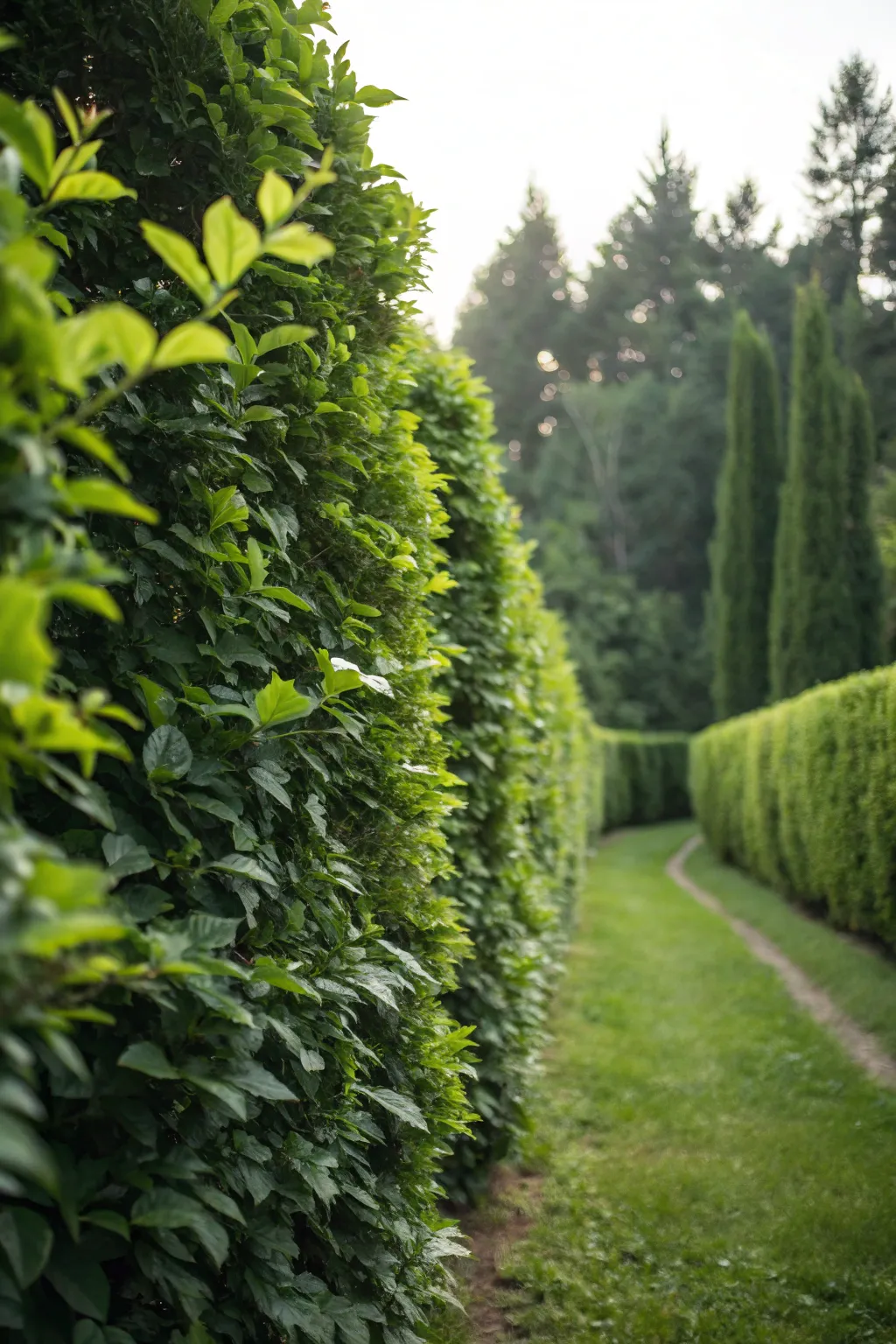 Dense greenery creates a serene and private space.