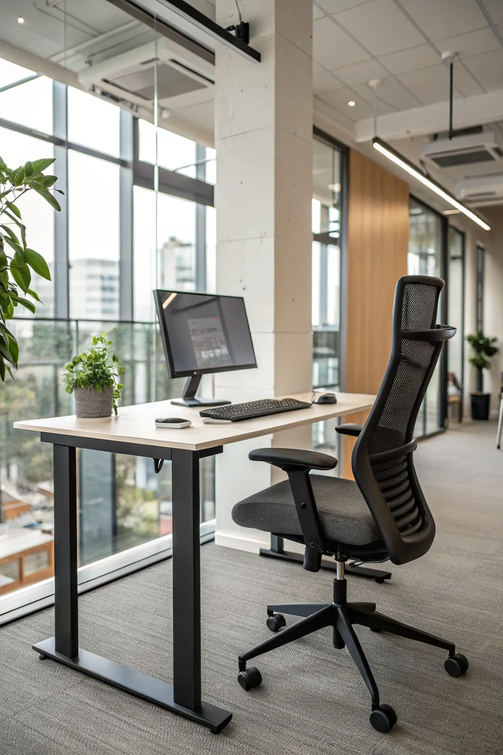 Ergonomic furniture provides comfort and supports productivity.