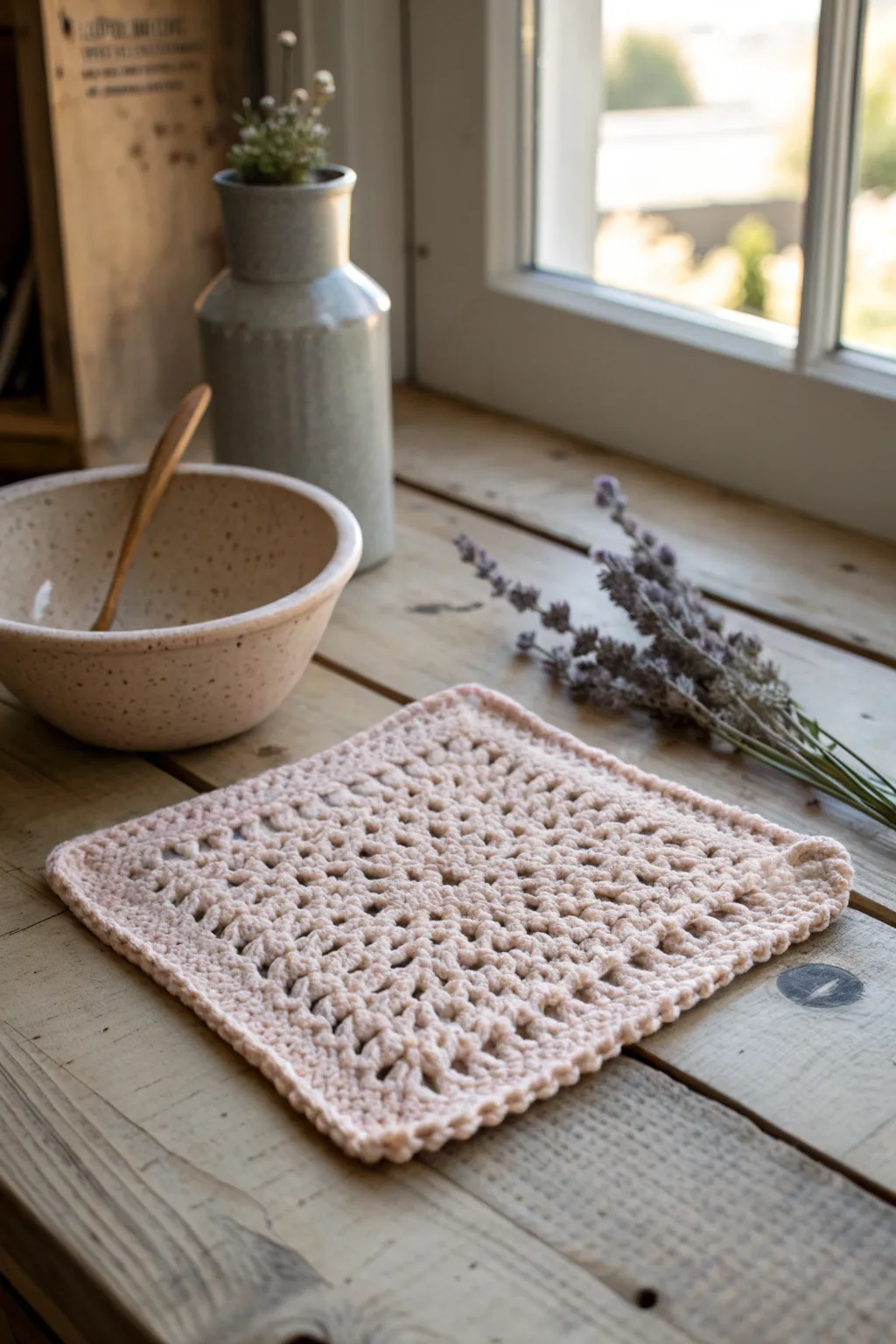 Elevate your kitchen's charm with the elegance of handmade crochet dishcloths.