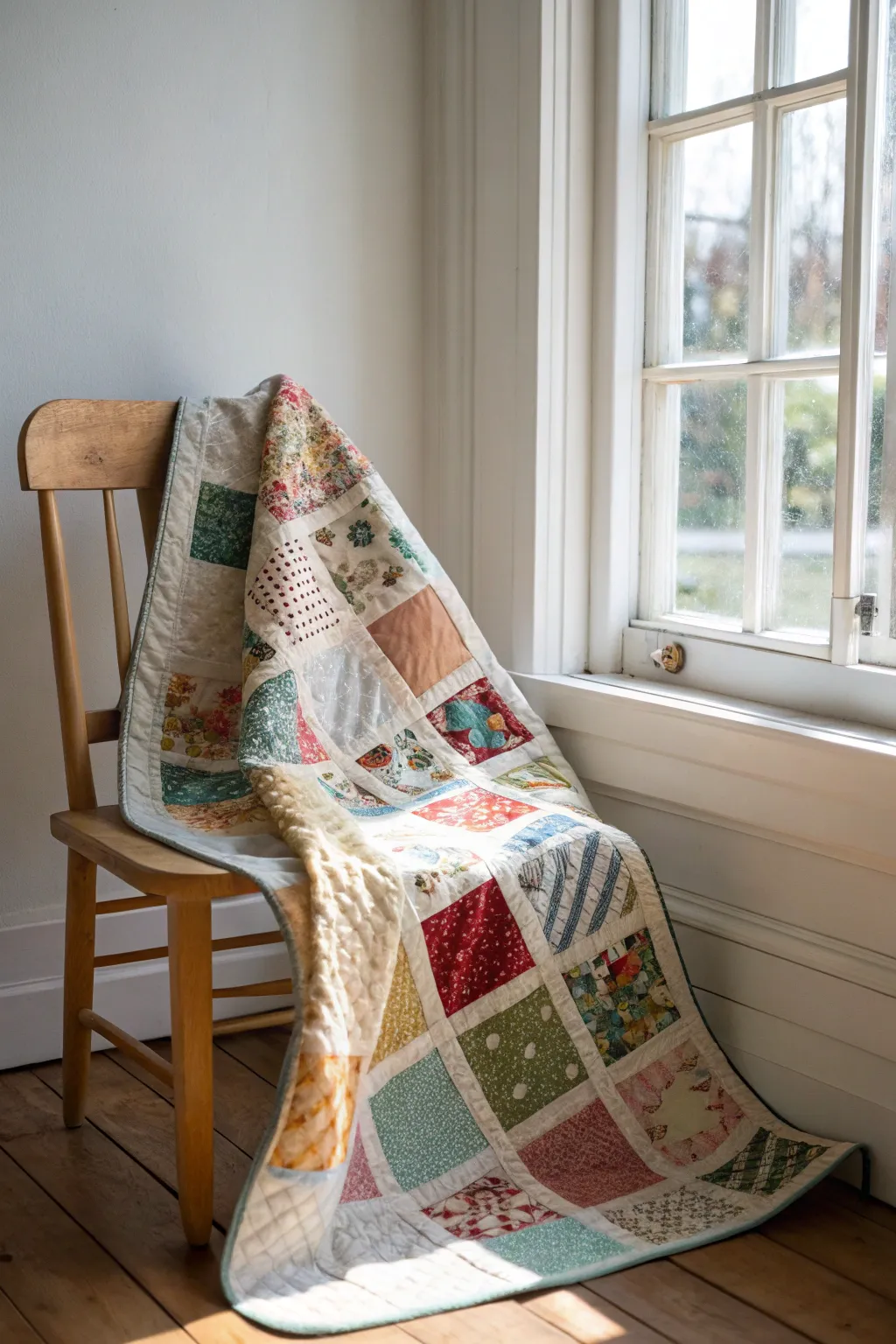 Transform your fabric scraps into a stunning scrappy sampler quilt—a masterpiece of color and craft.