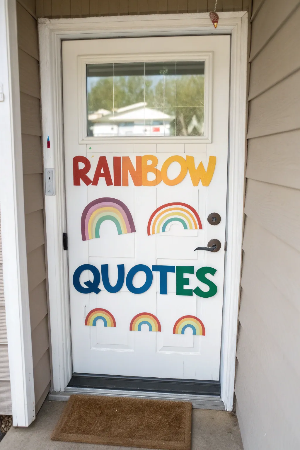 Inspire with rainbow-colored quotes.