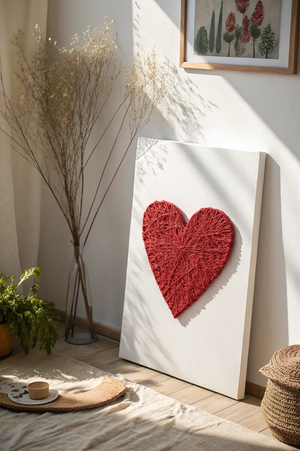 Add a touch of warmth and love to your space with this handcrafted heart-shaped wall art. Perfectly blending minimalist elegance with boho charm.