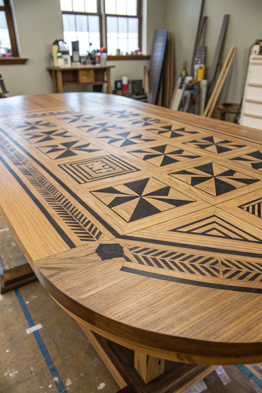 Transform your tabletop with stunning stencil designs for a touch of artisanal elegance.