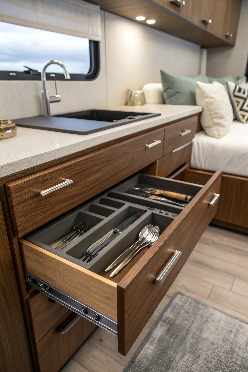 Elevate your trailer's interior with innovative storage solutions that blend style and functionality.
