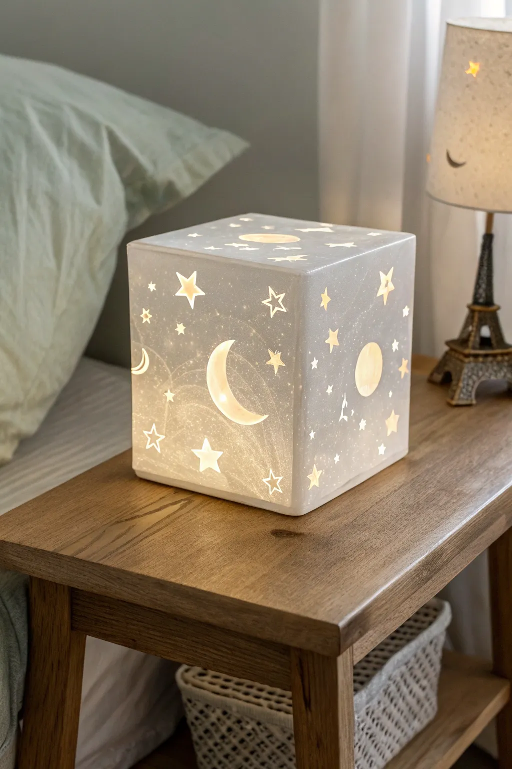 Capture the night sky with a glowing resin cube that brings celestial dreams to your bedside.